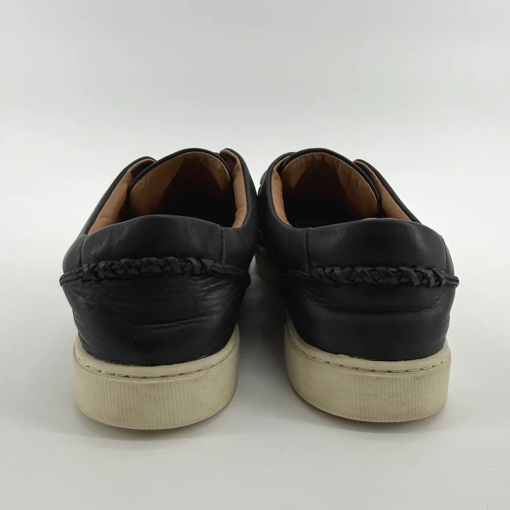 Frye Ivy Braid Strap Sneakers Black Leather Low Top Shoes Size 10 M 3471555-BLK